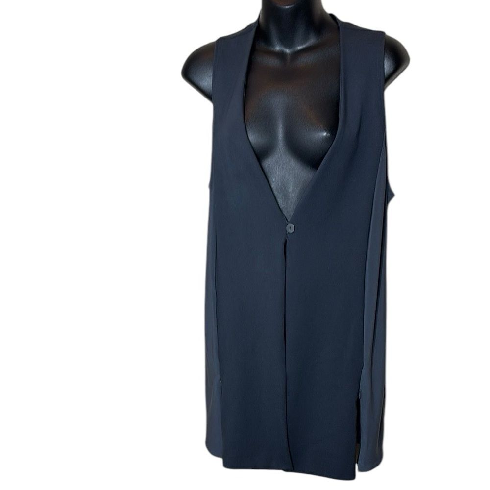 Sympli women’s 8 long line cardigan vest side zips elevated basics colorblock